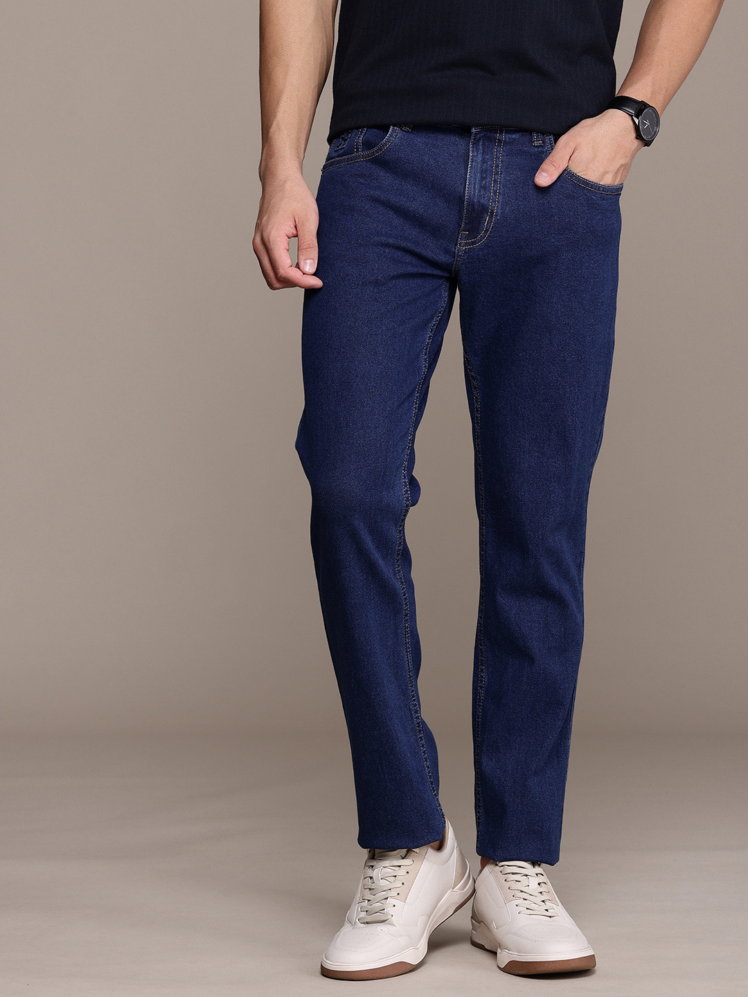 

French Connection Men No Fade Mid Rise Jeans, Blue