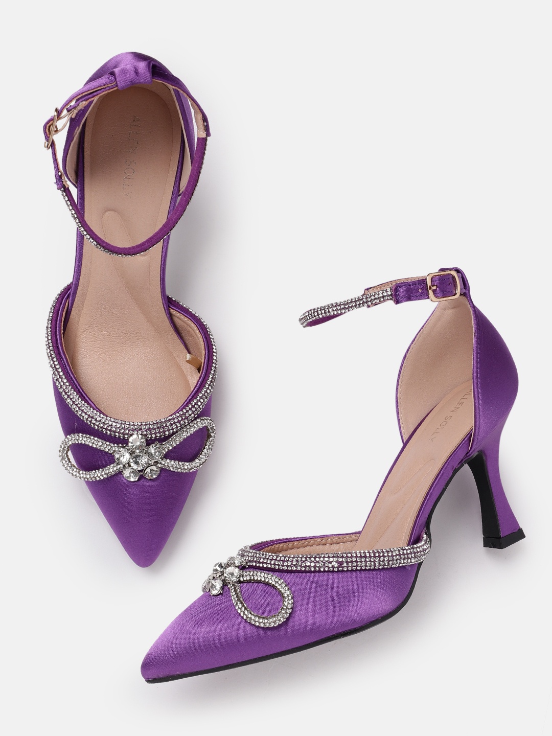 

Allen Solly Embellished Party Slim Heeled Pumps, Purple