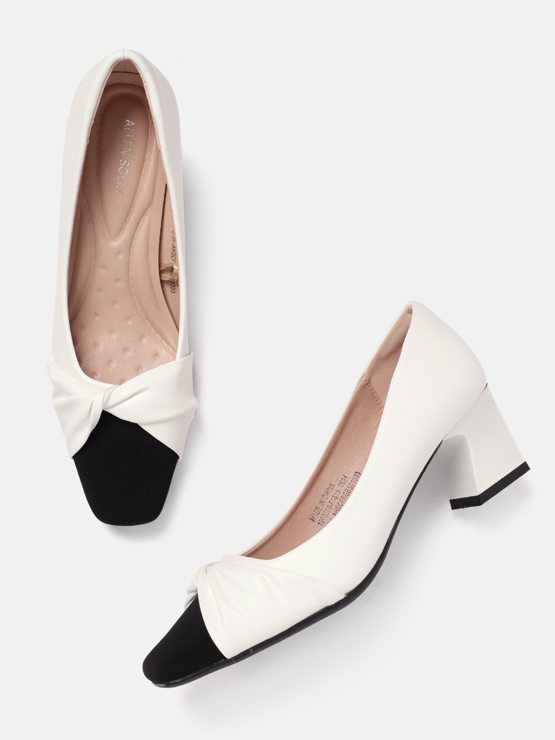 

Allen Solly Colourblocked Block Heeled Pumps, White