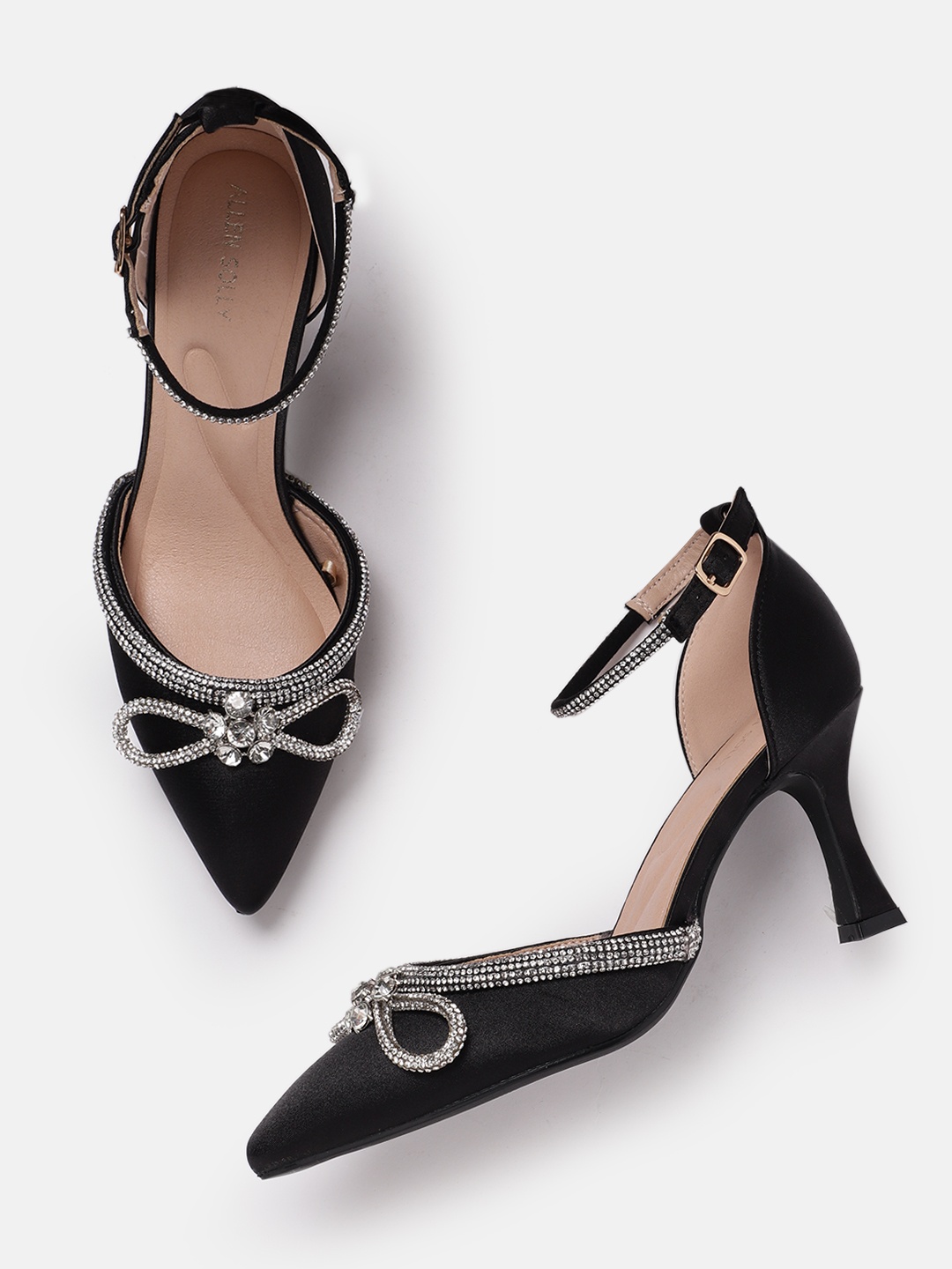 

Allen Solly Embellished Slim Heeled Pumps, Black