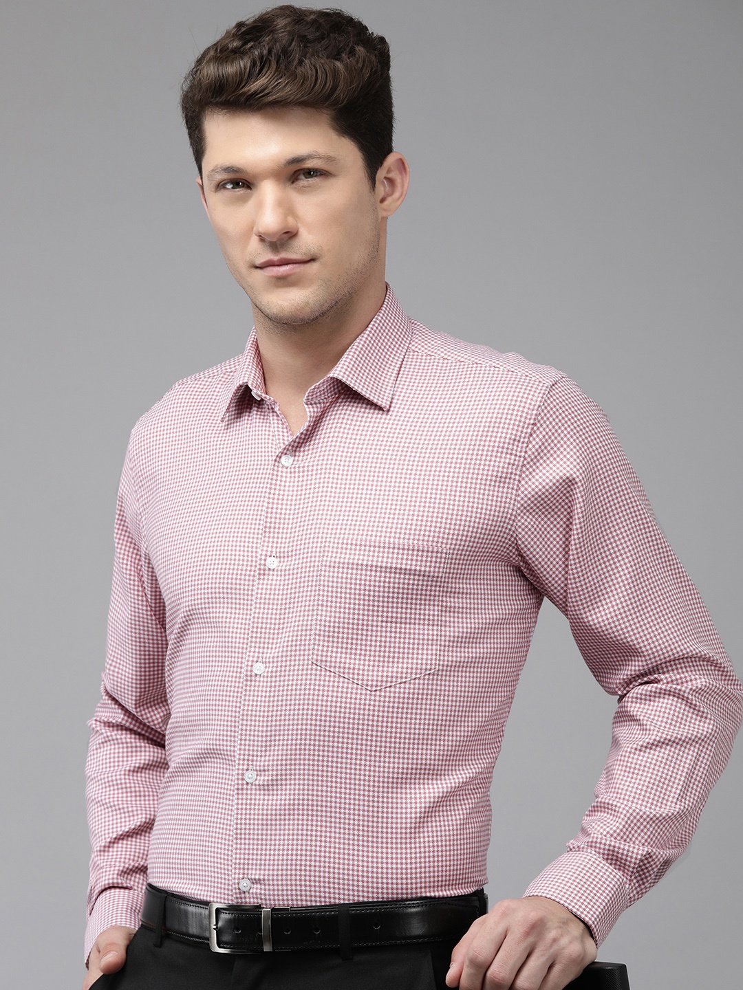 

Van Heusen Checked Pure Cotton Formal Shirt, White