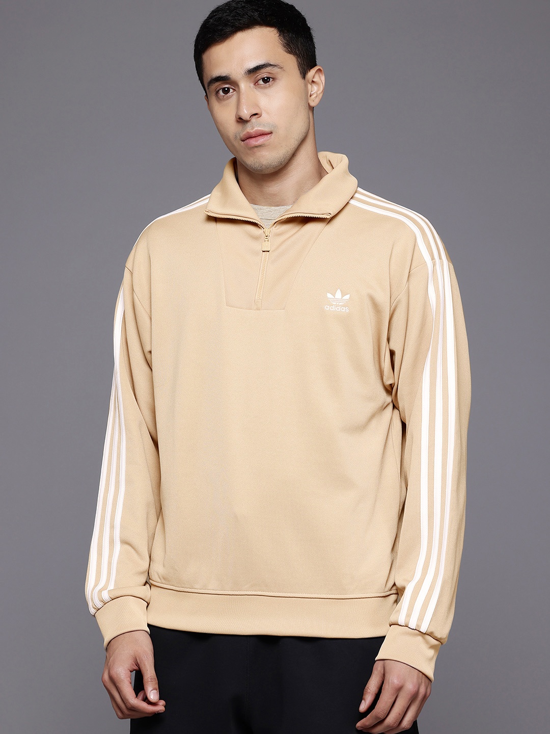 

ADIDAS Originals Funnel Neck Track Sweatshirt, Beige