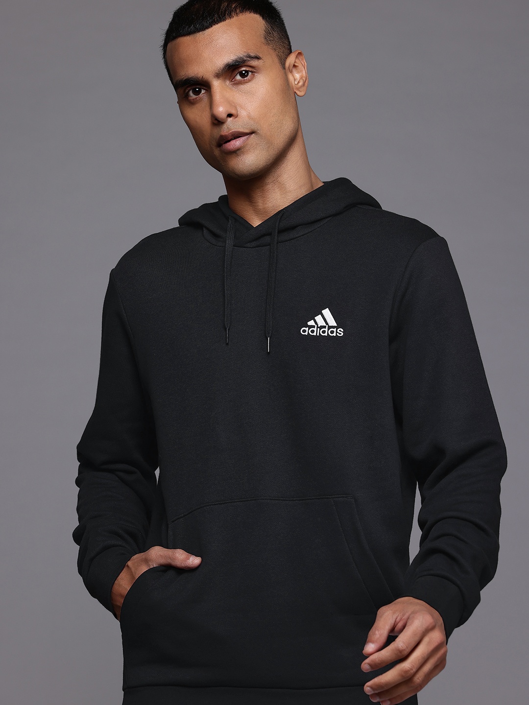 

Adidas Hooded Pullover Running Sweatshirt, Black