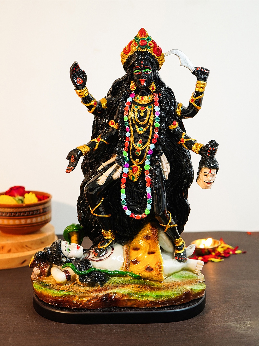 

Ekhasa Black & Gold Toned Religious Marble Figurine Showpiece