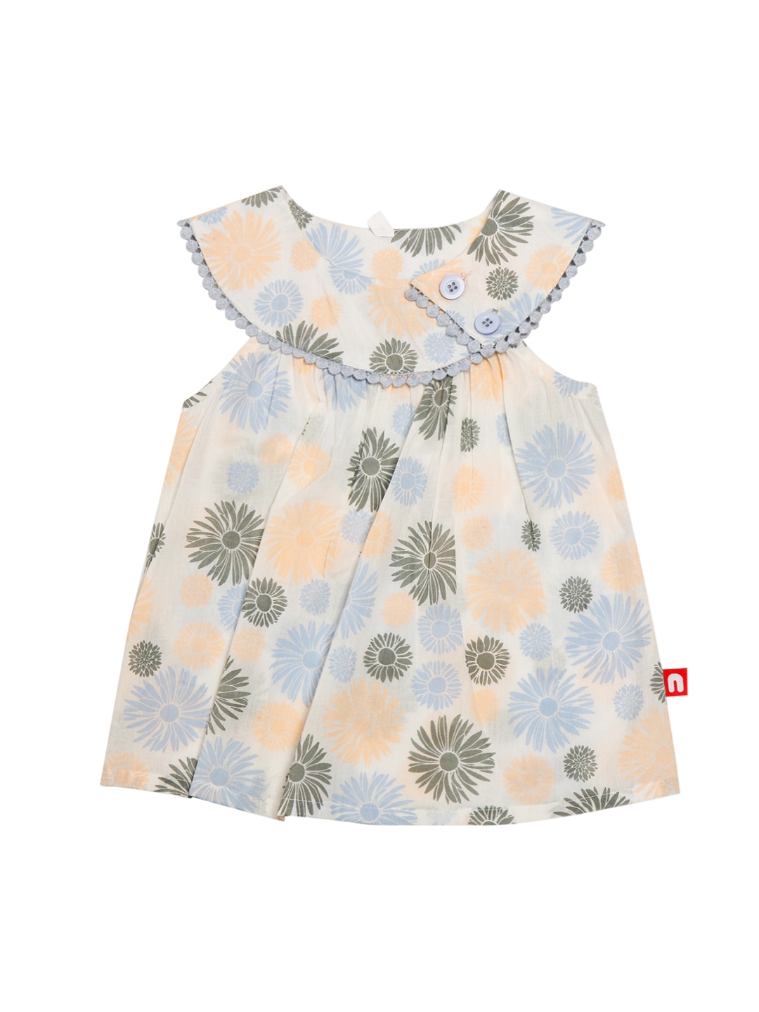 

Nino Bambino Girls Off-White Printed A-Line Organic Cotton Pure Cotton Top