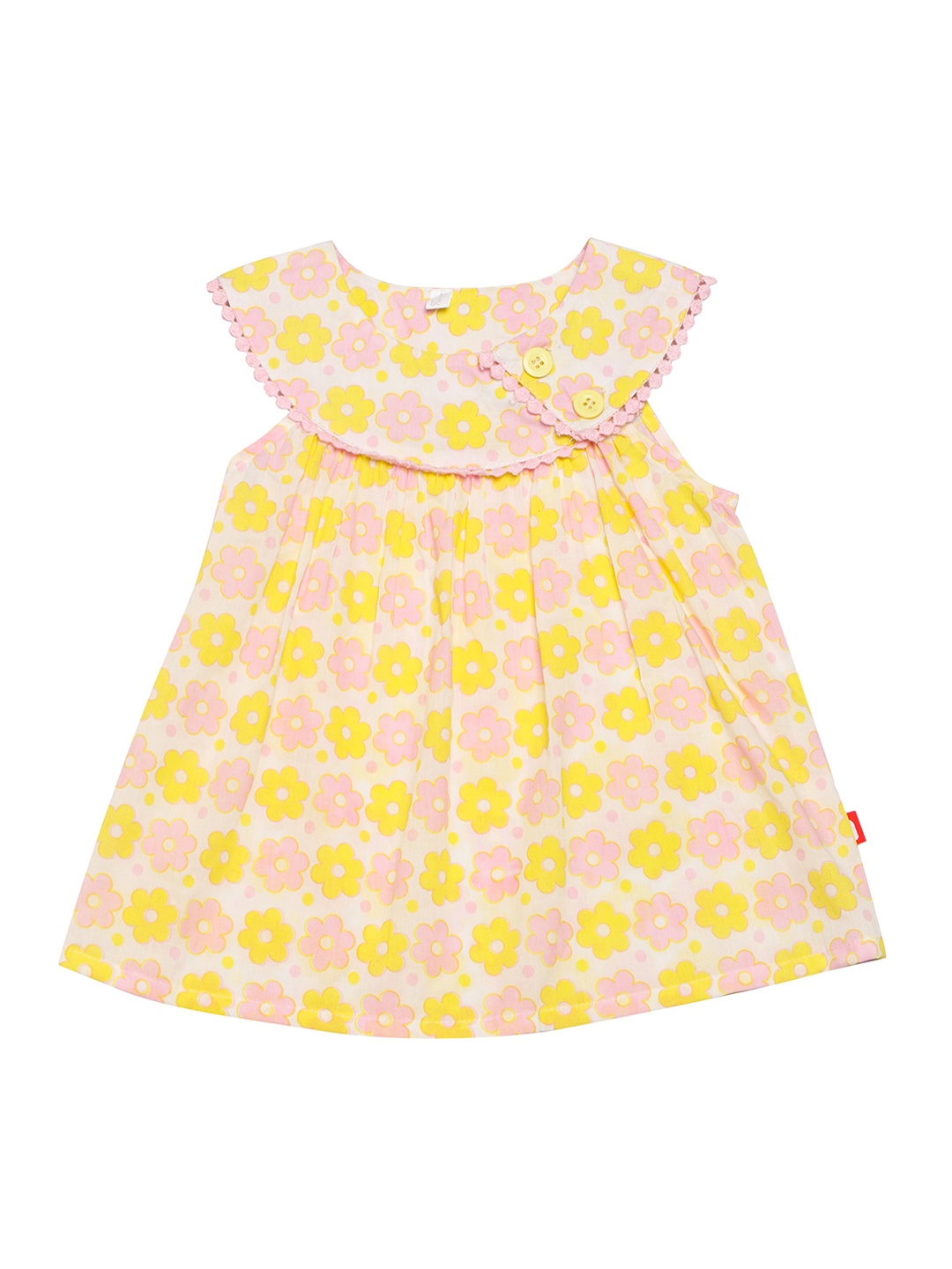 

Nino Bambino Girls Yellow Printed A-Line Top