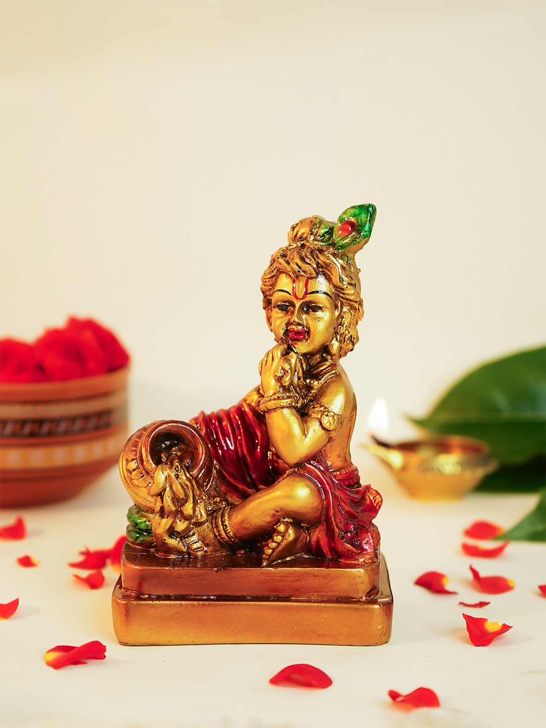 

Ekhasa Gold-Toned Bal Gopal Religious Idol Showpiece