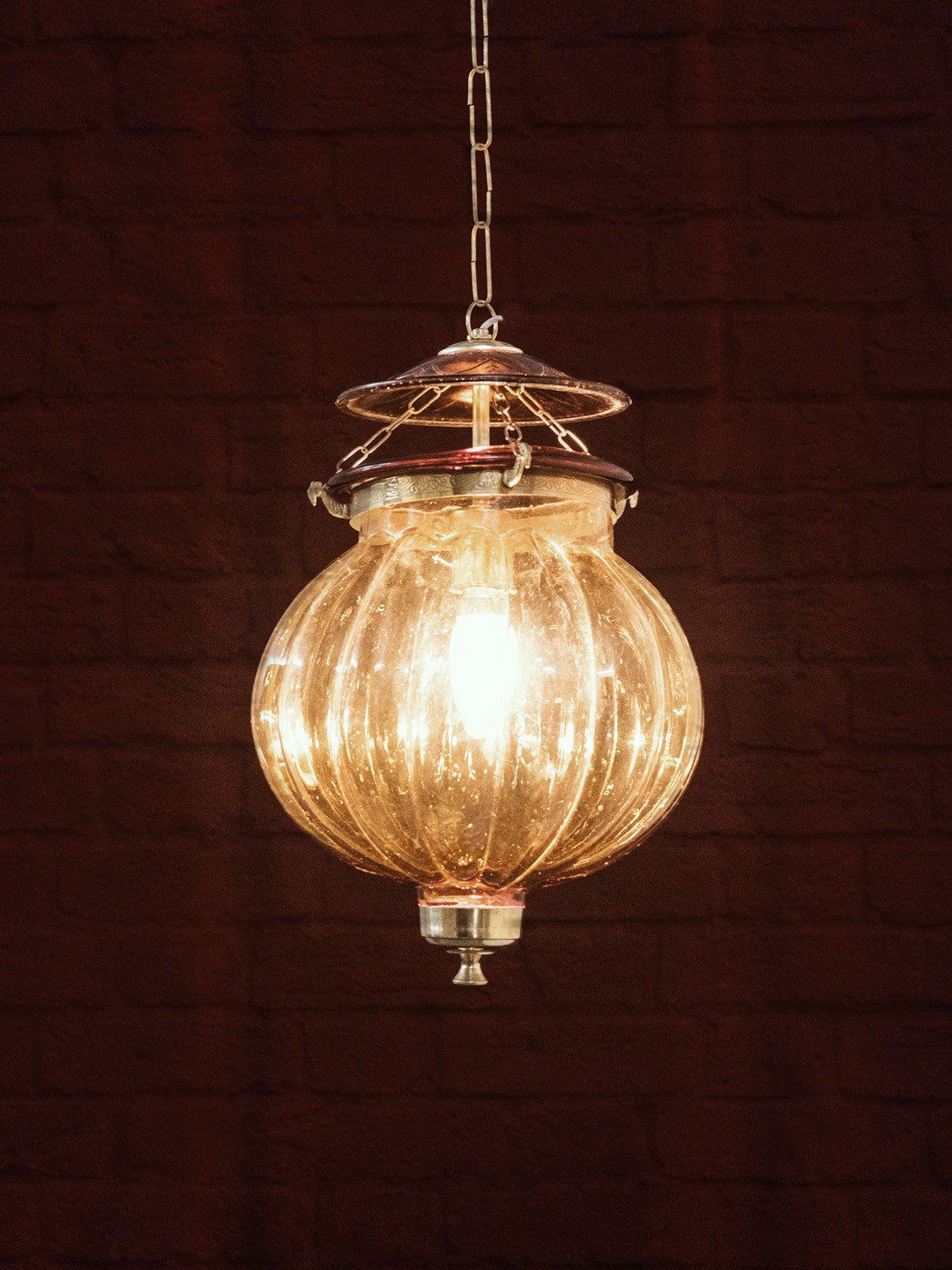 

Fos Lighting Gold-Toned Textured Hanging Light