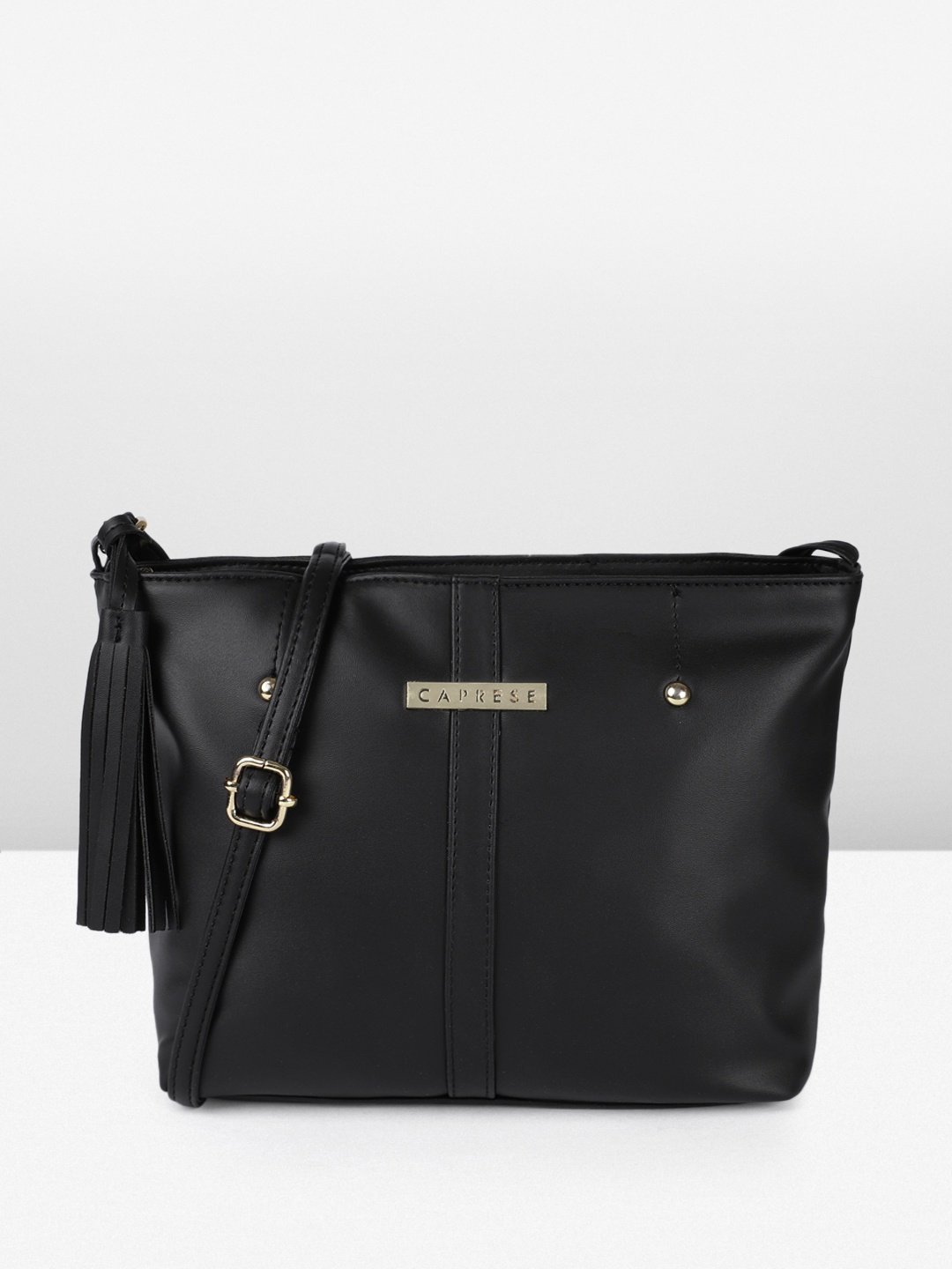 

Caprese Structured Sling Bag with Tasselled Detail, Black