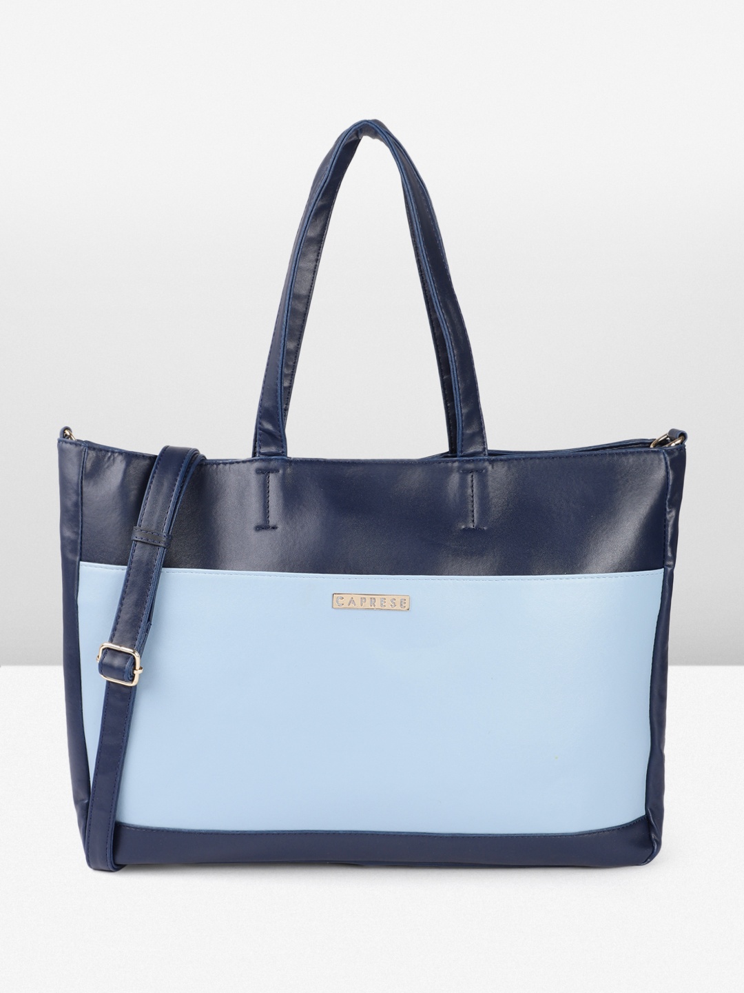 

Caprese Colourblocked Structured Shoulder Bag, Navy blue