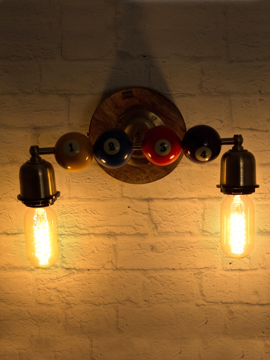

Fos Lighting Gold-Toned & Brown Snooker Double Armed Sconces