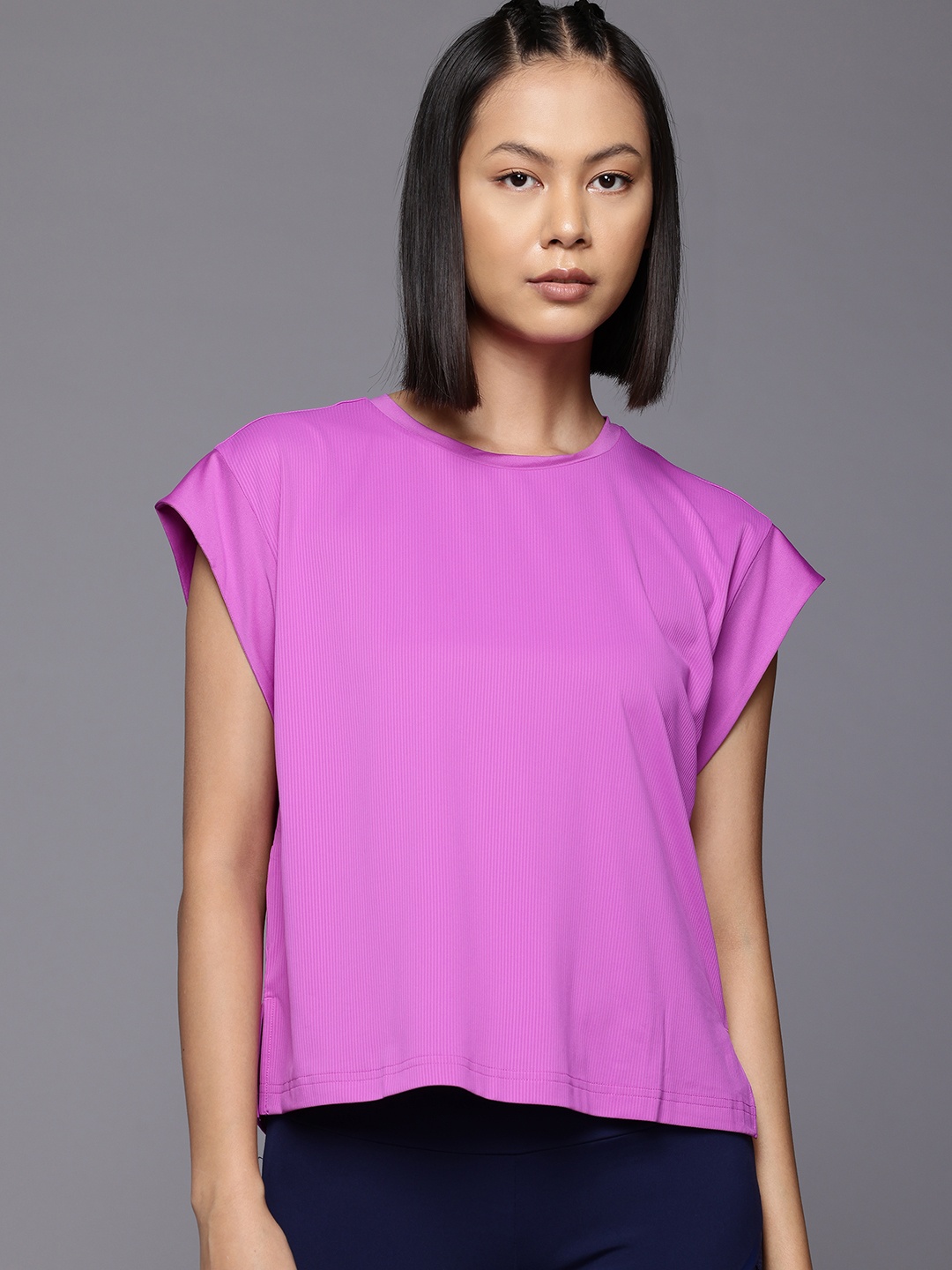 

ADIDAS Studio Extended Sleeves Training T-shirt, Purple