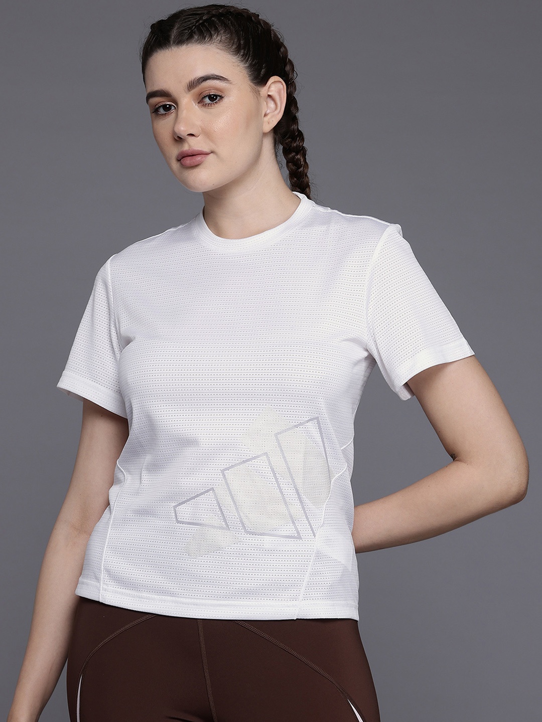 

ADIDAS Women Brand Logo Print D4T Logo G T T-shirt, White