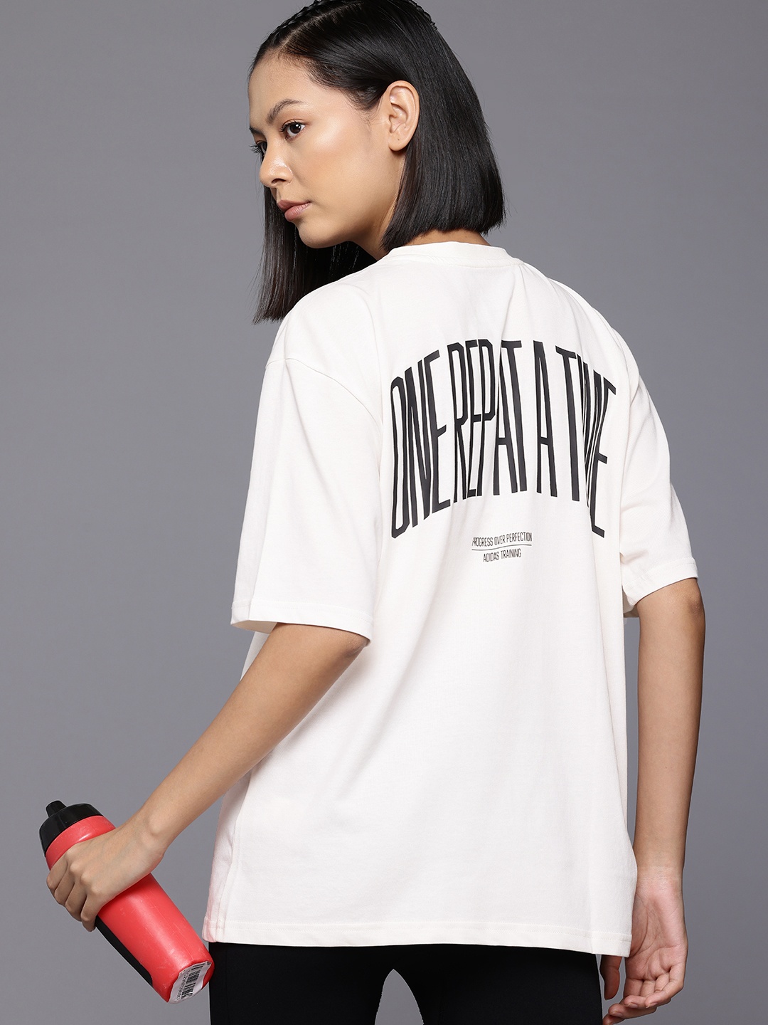 

ADIDAS Typography Printed Back Str G T Training T-shirt, White