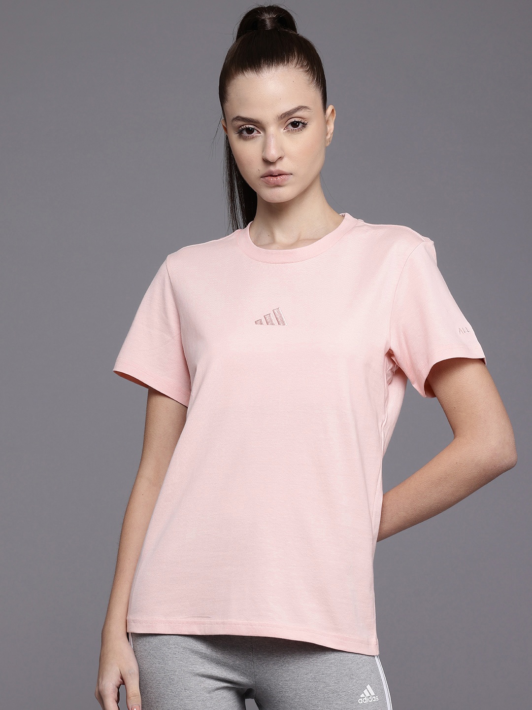 

ADIDAS Round Neck All Szn Pure Cotton Training T-shirt, Pink