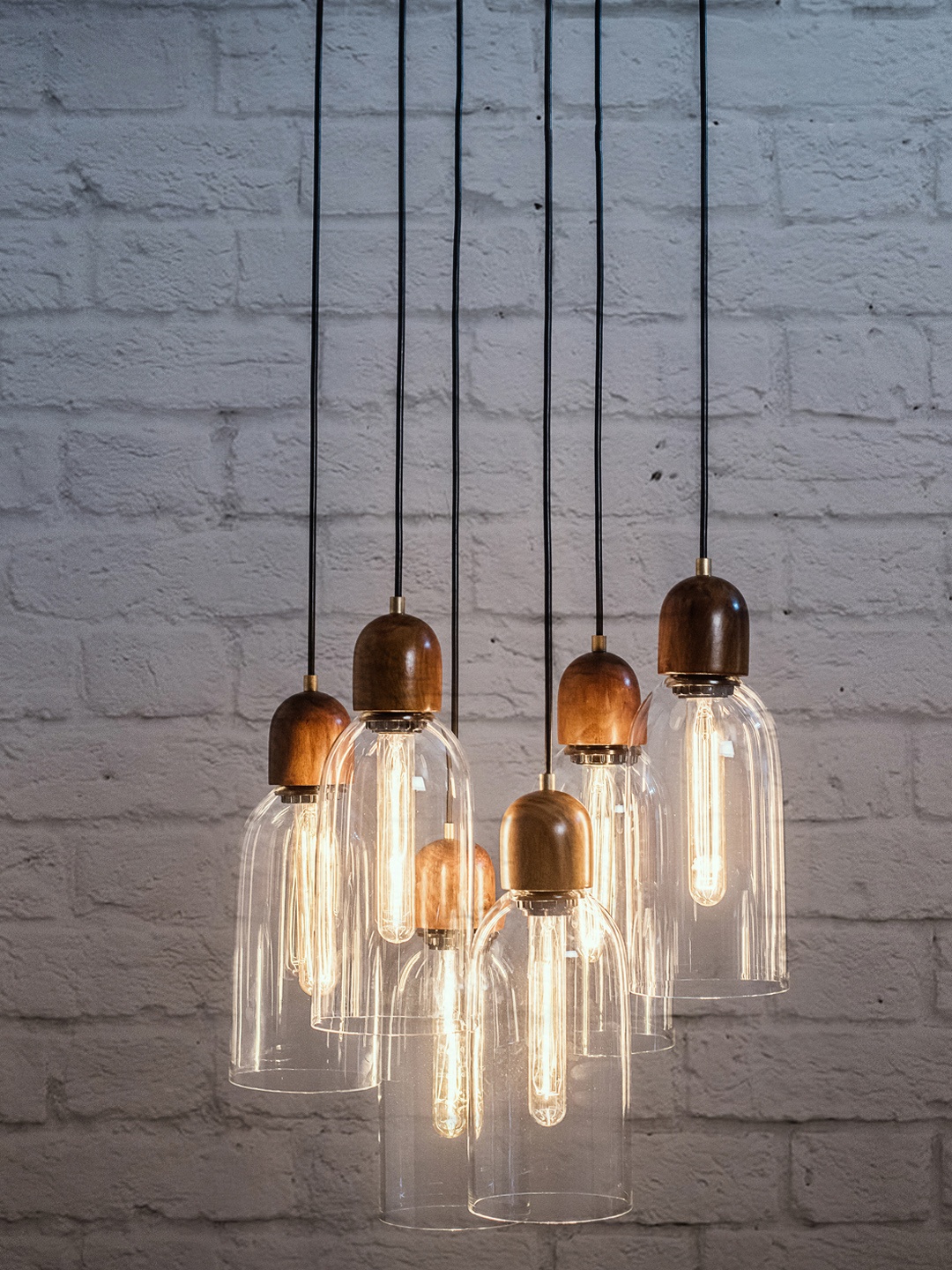 

Fos Lighting Brown & Transparent 6 Cluster Lights