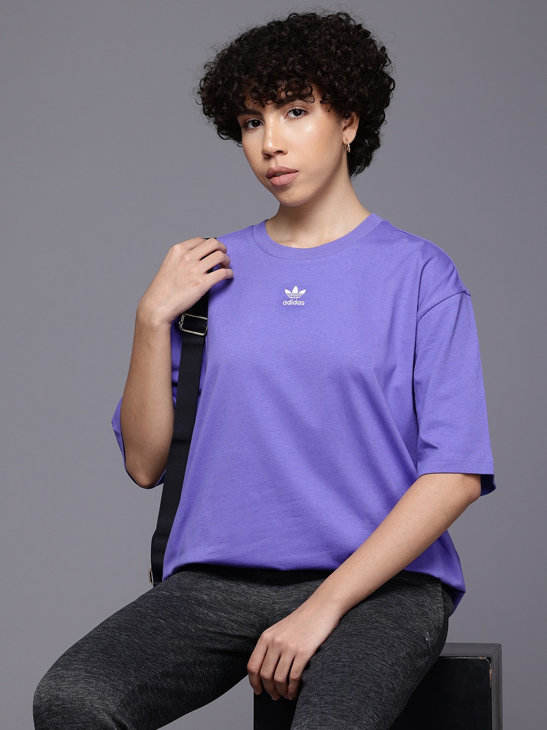 

ADIDAS Originals Drop-Shoulder Sleeves T-Shirt, Purple