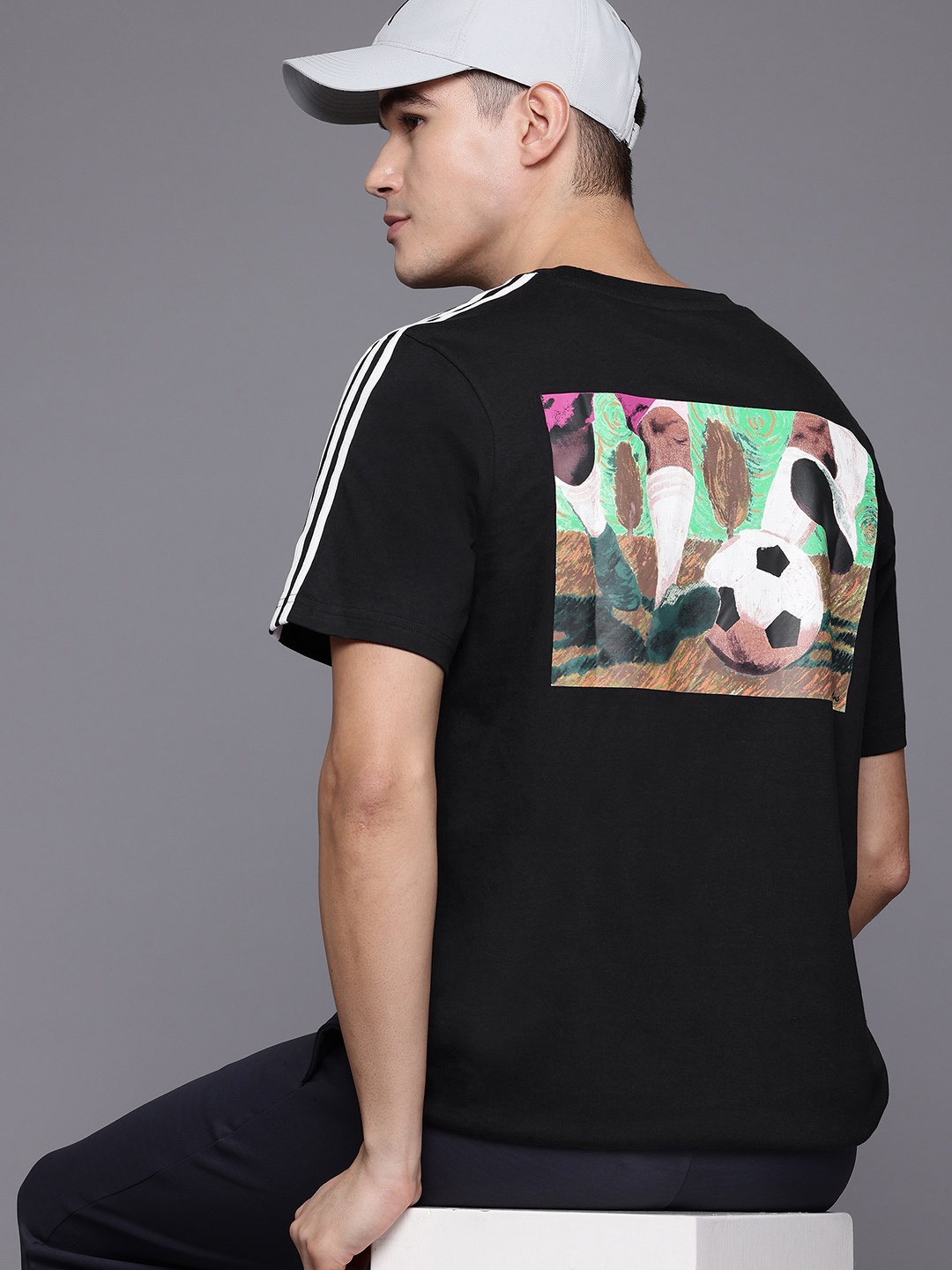 

ADIDAS M Gallery Ss T Printed Training T-shirt, Black
