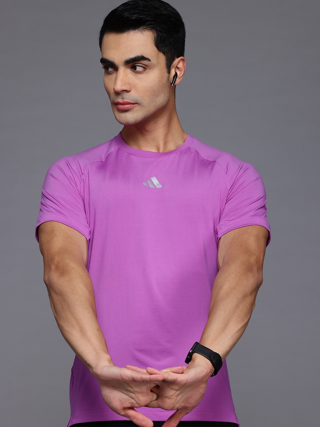 

ADIDAS Short Sleeves Training T-Shirt, Purple