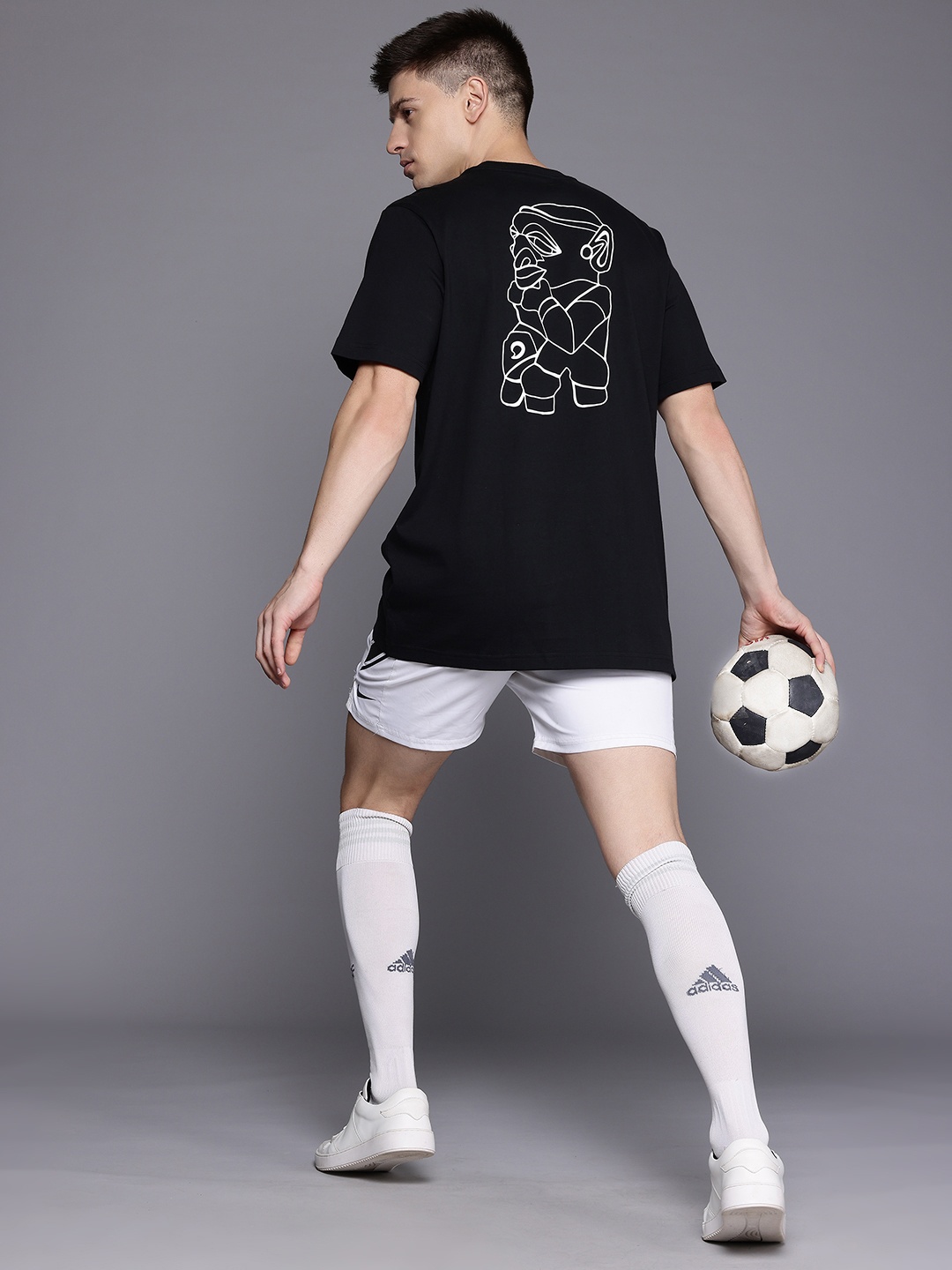 

ADIDAS Pure Cotton Arsenal Print Football T-Shirt, Black