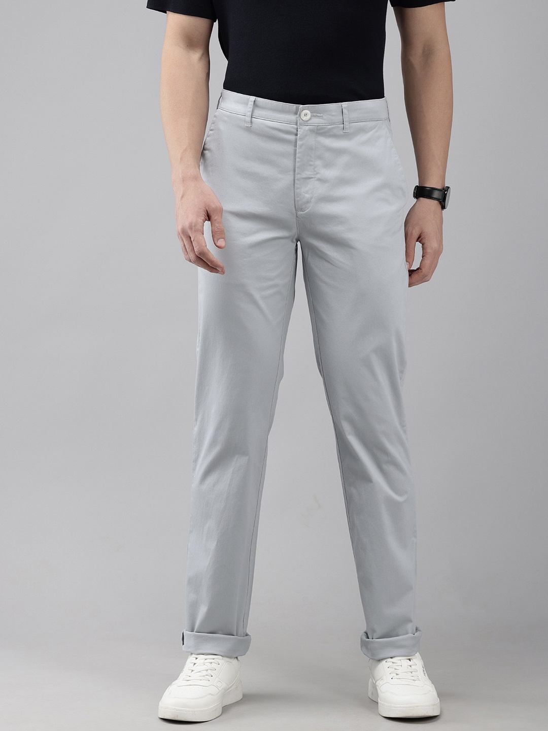

ColorPlus Men Tailored Chinos Trousers, Grey