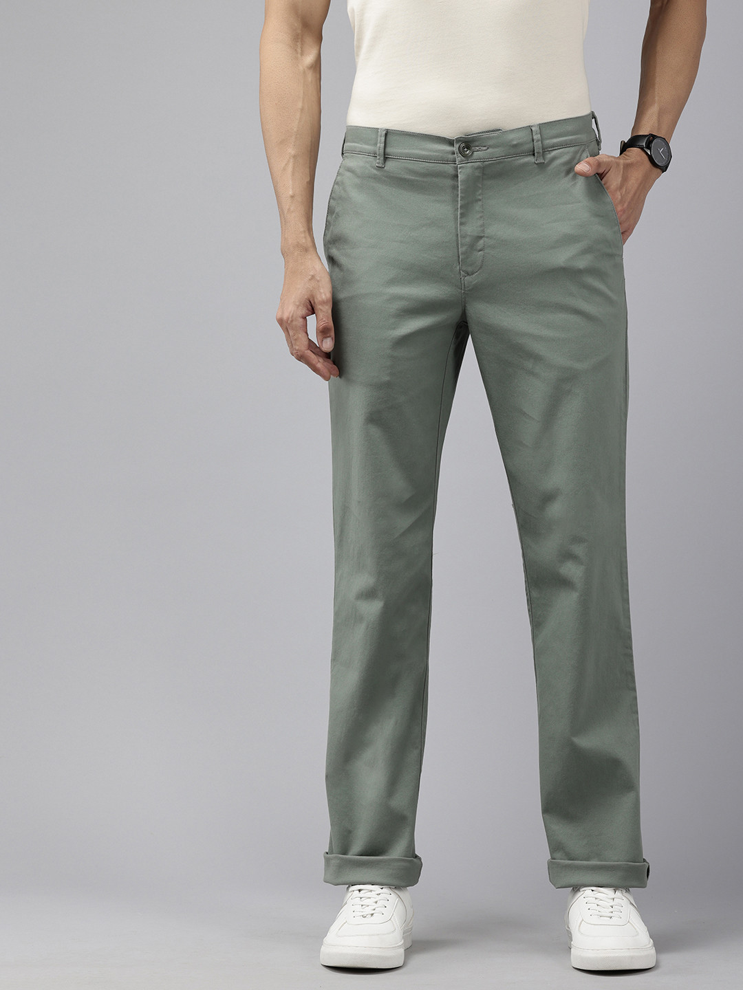

ColorPlus Men Chinos Trousers, Green