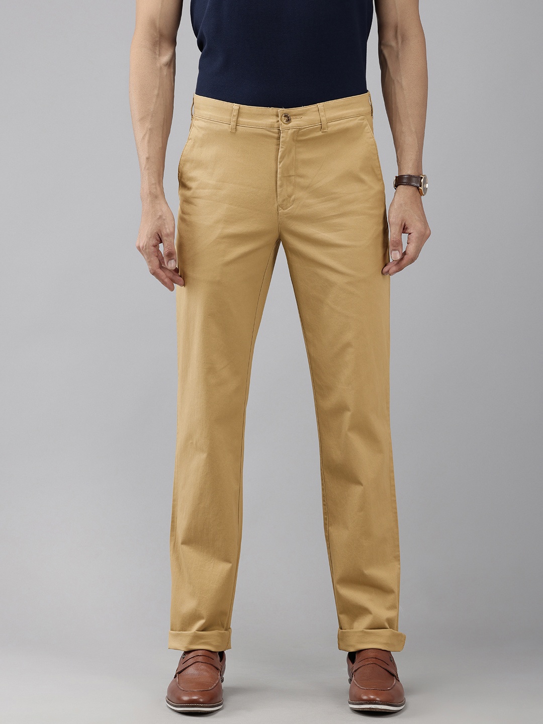 

ColorPlus Men Tailored Chinos Trousers, Camel brown