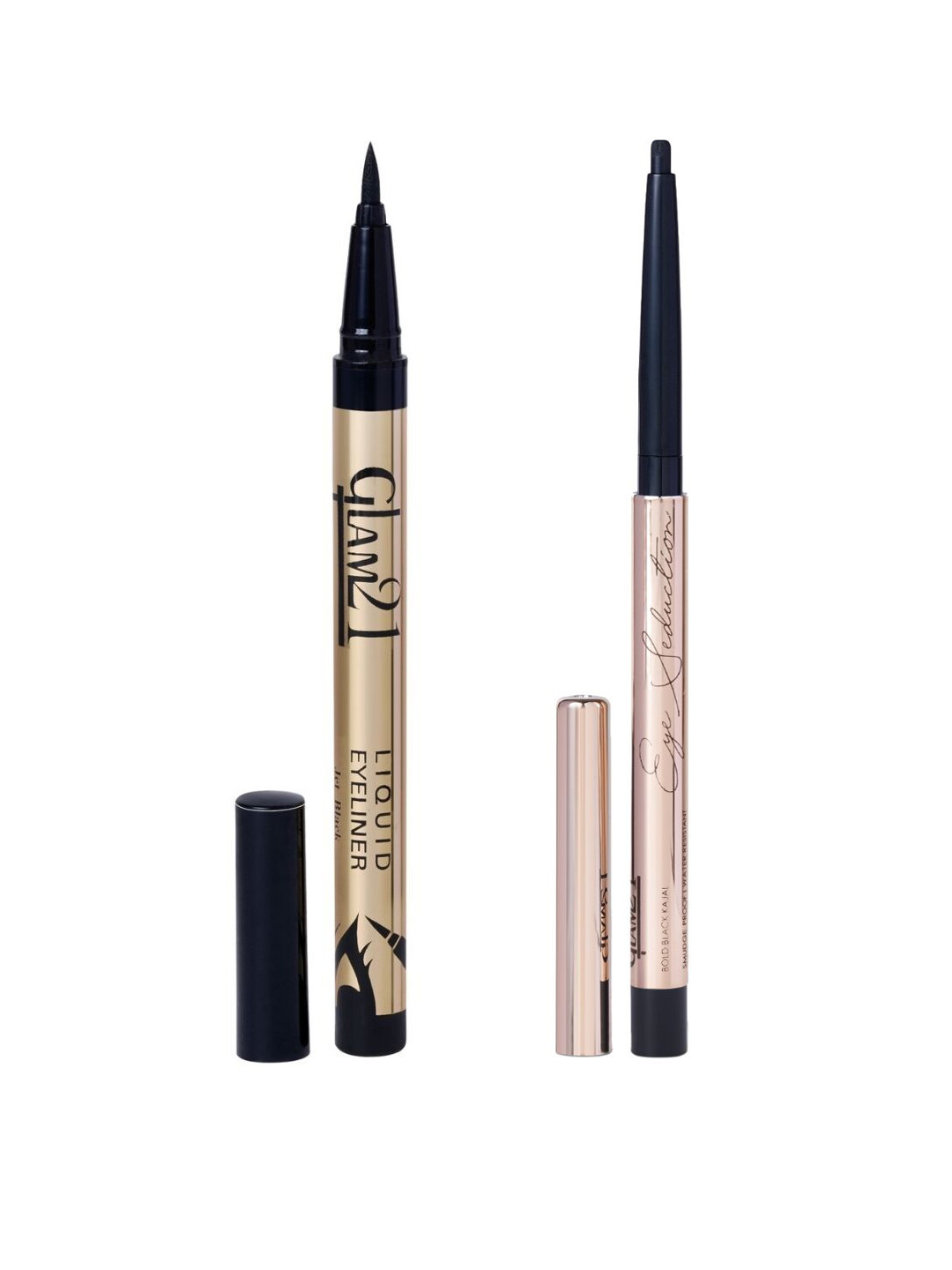 

GLAM21 Set of Liquid Eyeliner 2ml & Autoliner Kajal 40g - Black