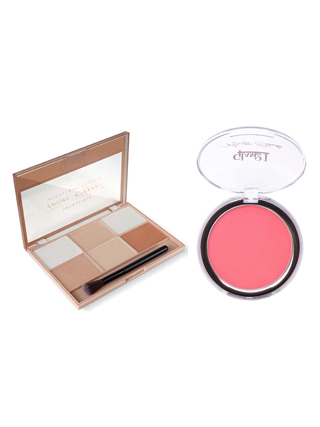 

GLAM21 Set of Matte Cheek Blush 5g - Shade 06 & Total Effect Highlighter 40g - Shade 01, Nude