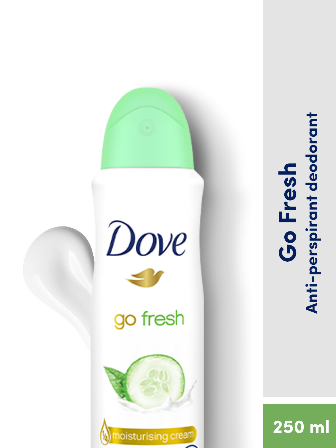 

Dove Go Fresh Long-Lasting Antiperspirant Deodorant With Cucumber & Green Tea - 250ml, White