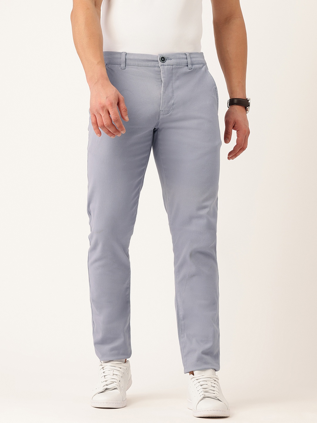 

Parx Men Tapered Fit Trousers, Blue