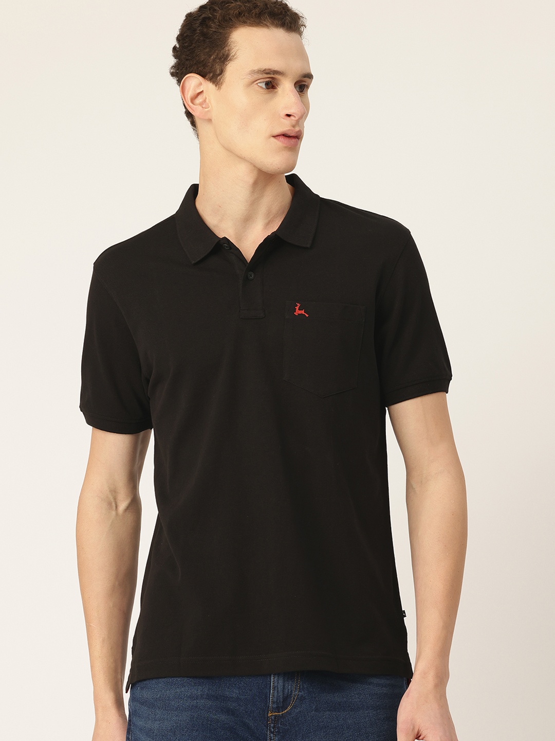 

Parx Polo Collar Pure Cotton T-shirt, Black