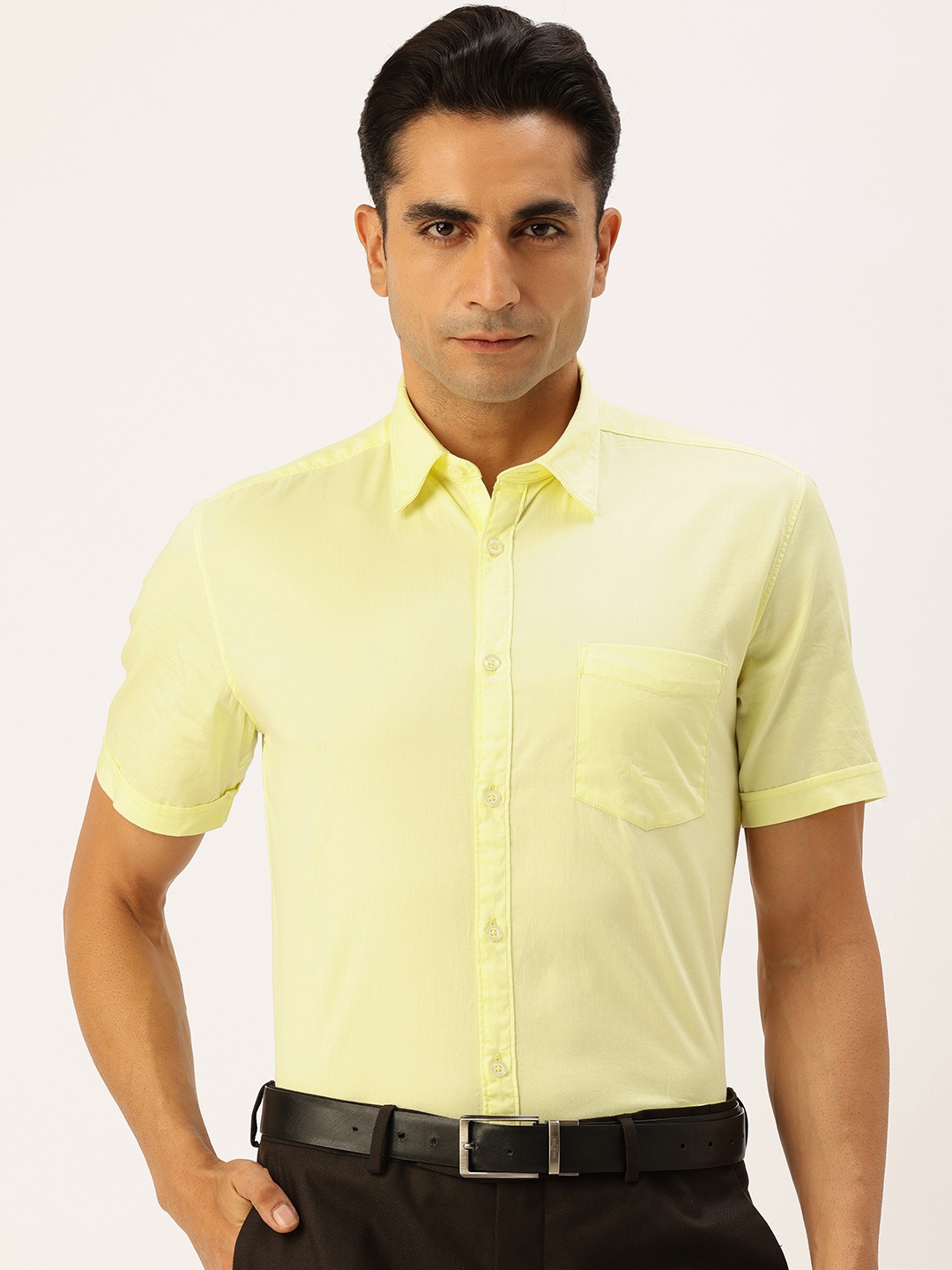 

Parx Men Slim Fit Pure Cotton Formal Shirt, Yellow