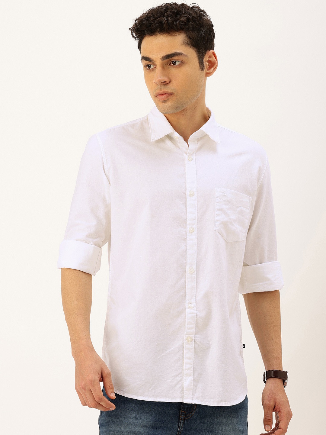 

Parx Slim Fit Pure Cotton Casual Shirt, White