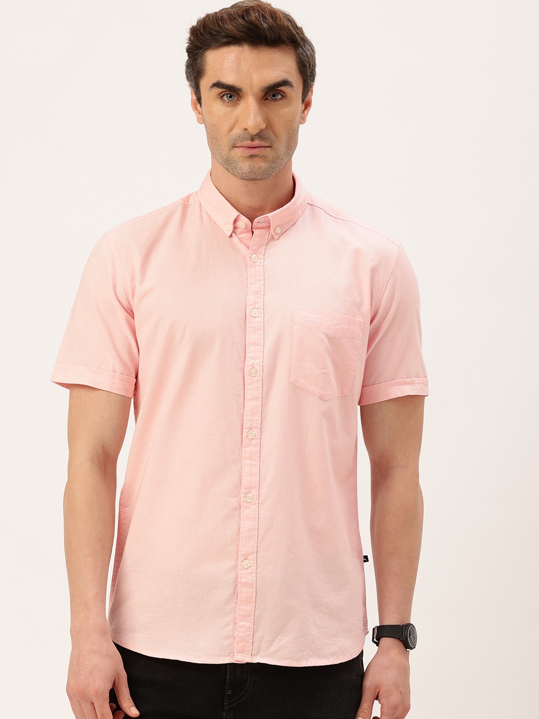 

Parx Slim Fit Pure Cotton Casual Shirt, Pink