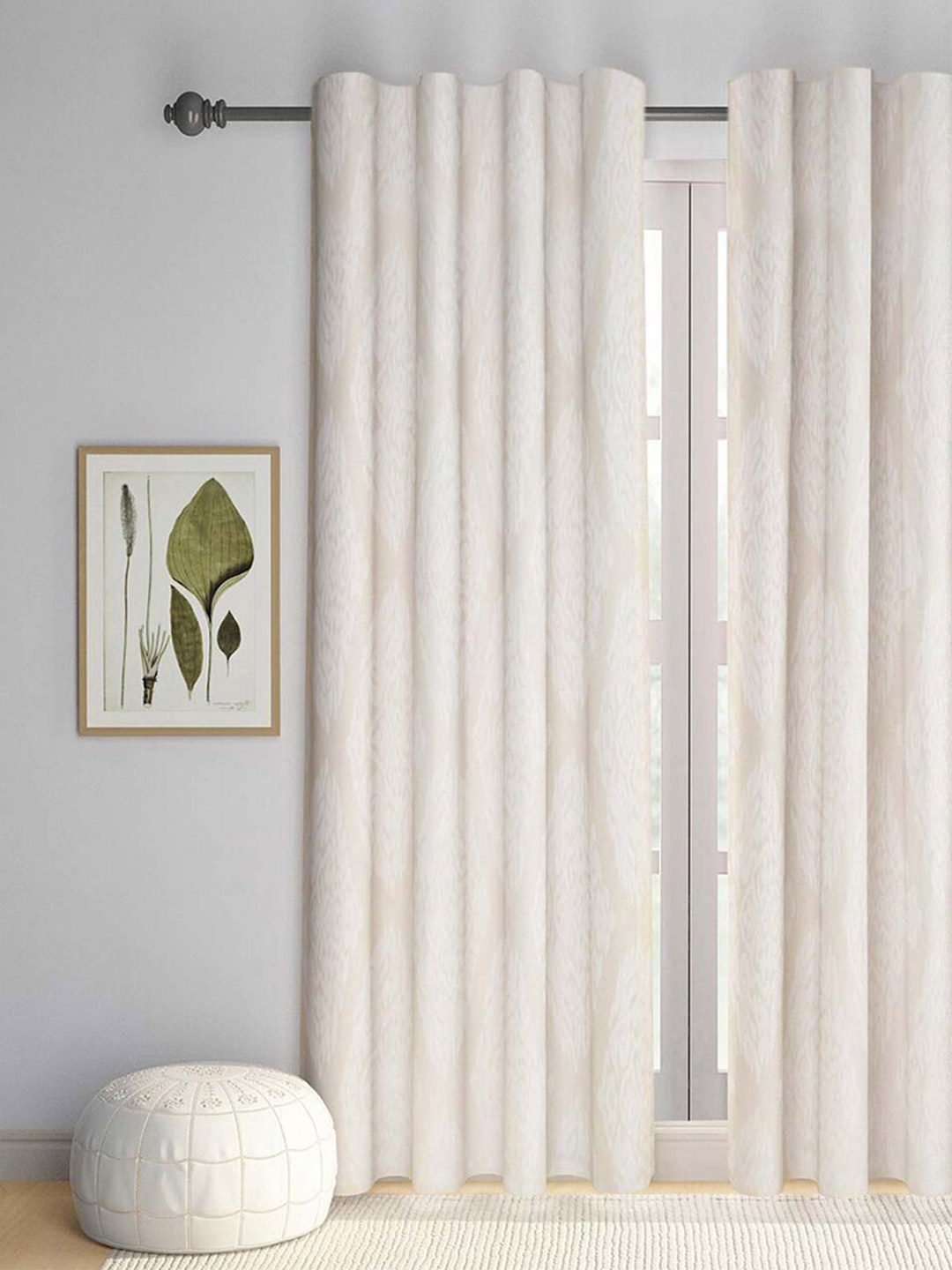 

Fabindia Alba Off White Floral Cotton Cutwork Door Curtain