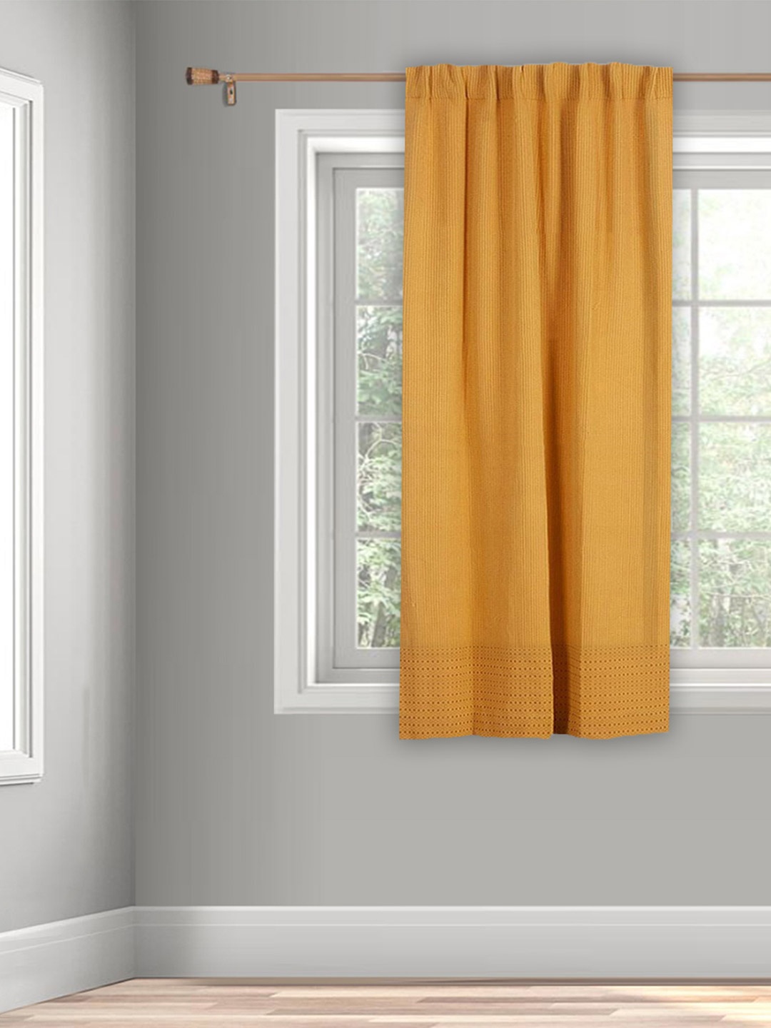 

Fabindia Natali Yellow Striped Cotton Window Curtain