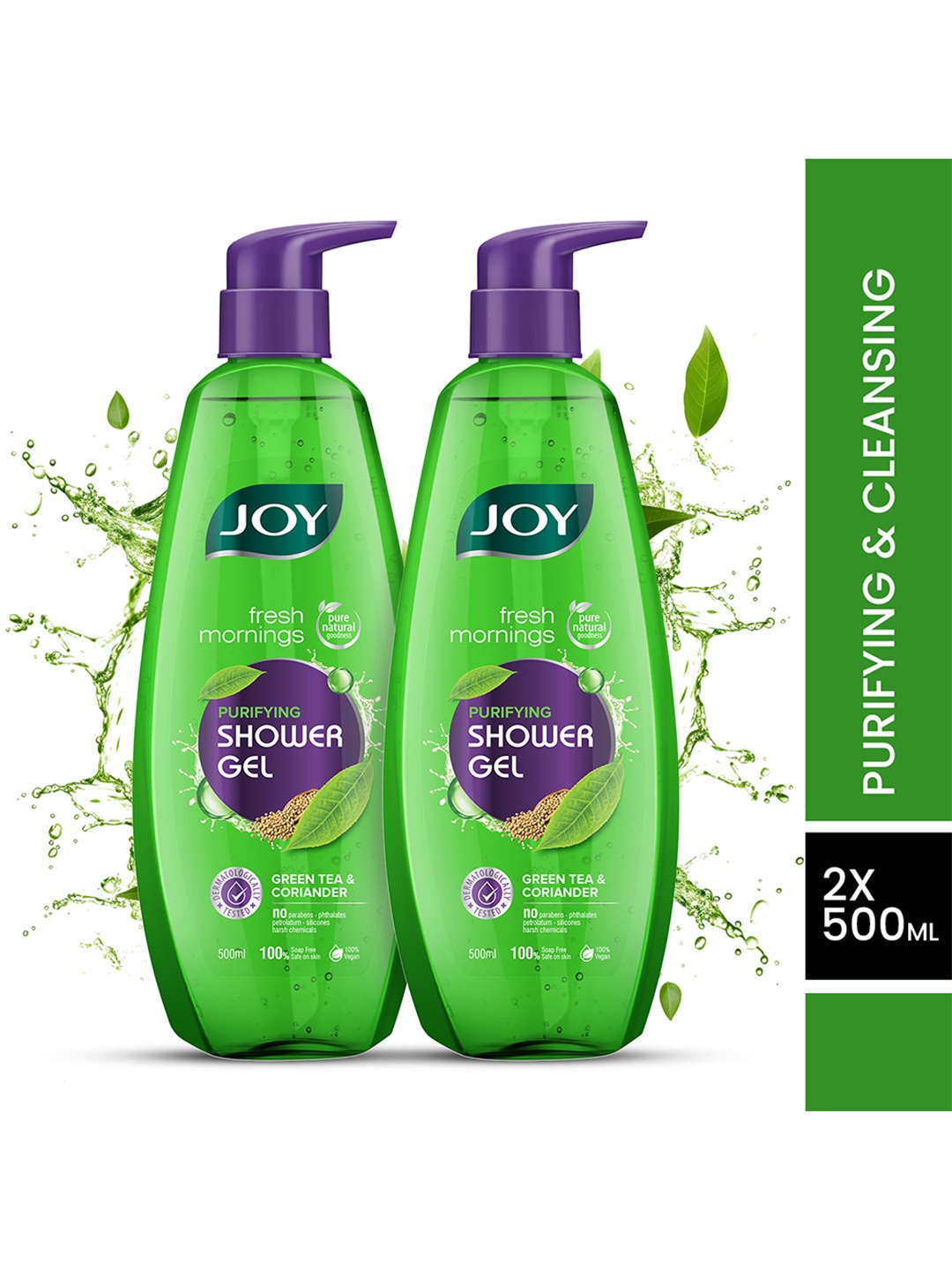 

JOY 2Pcs Purifying Green Tea Shower Gel Body Wash For All Skin Types - 500ml each