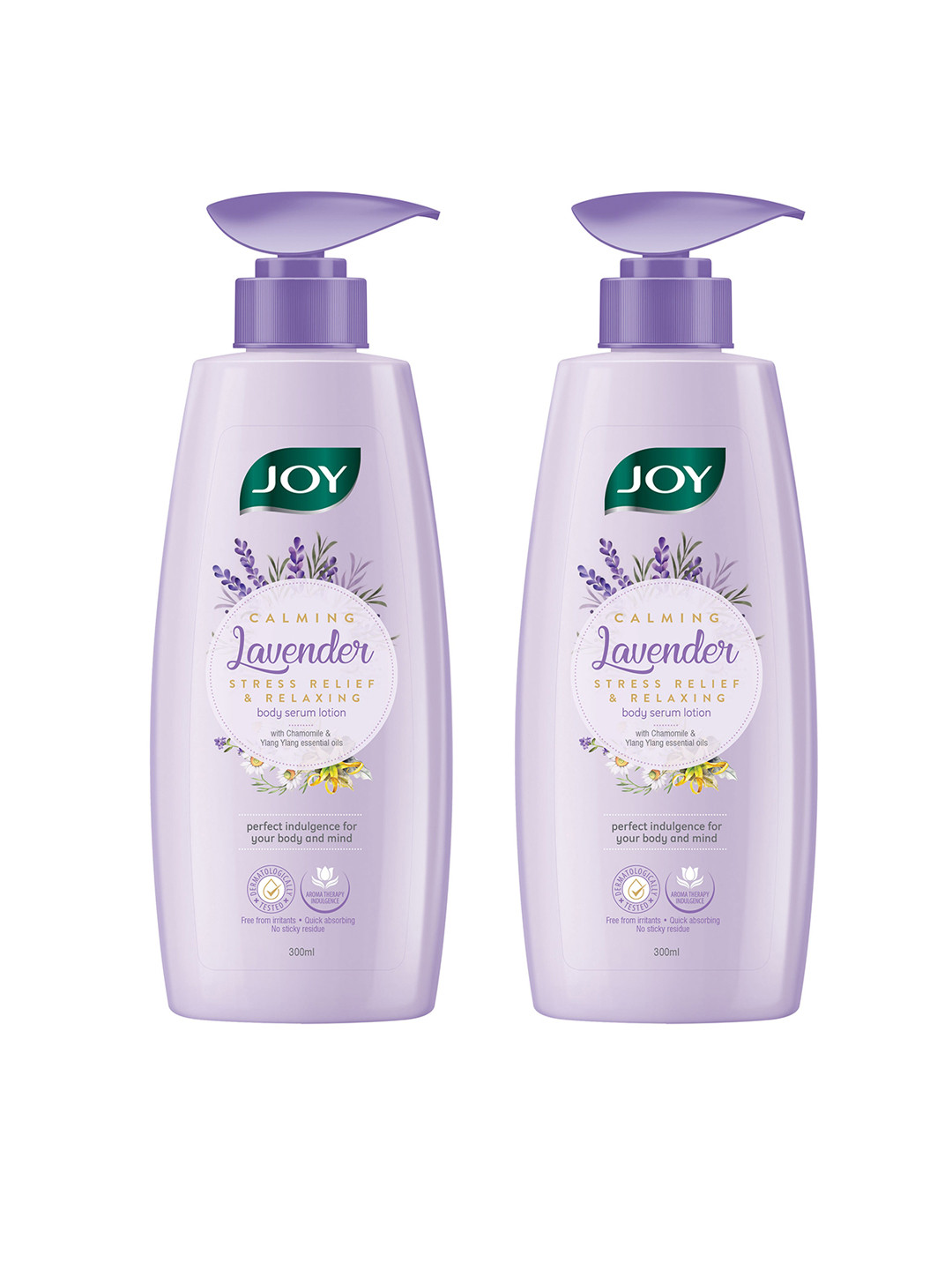 

JOY 2Pcs Calming Lavender Stress Relief & Relaxing Body Serum Lotion - 300ml each, Purple