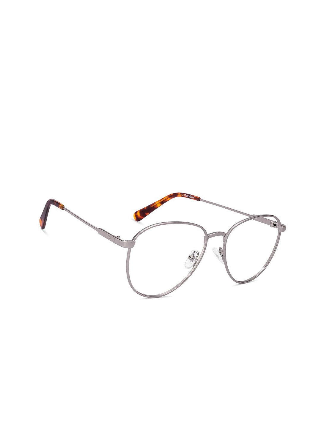 

Lenskart Blu Unisex Full Rim Aviator Frames, Silver