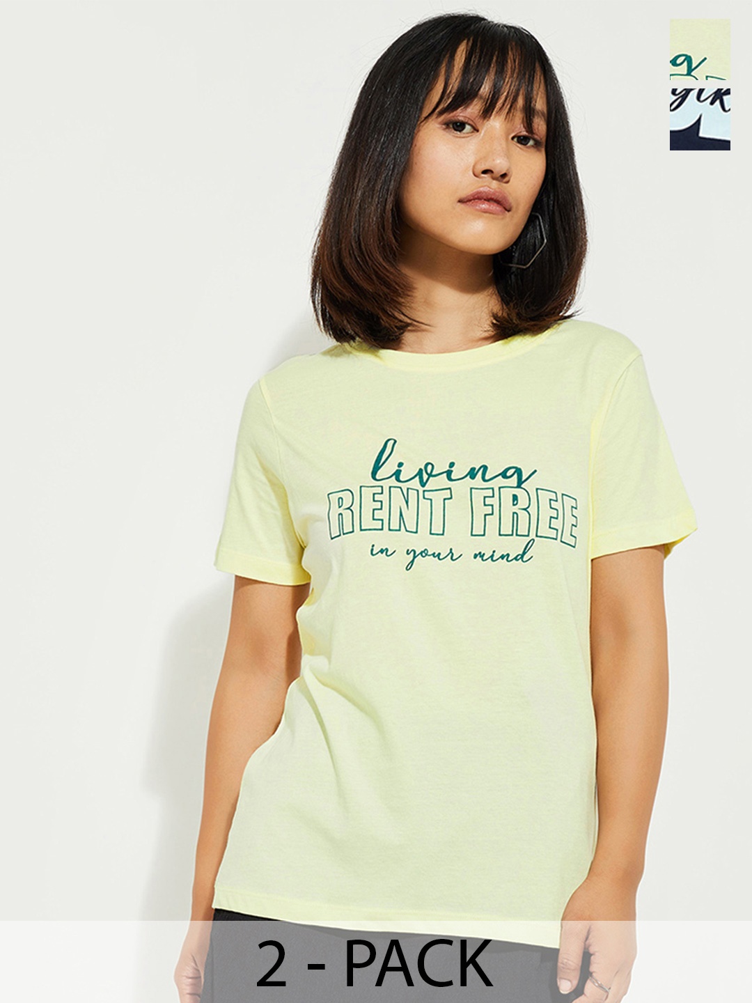 

Max URB_N Women Pack of 2 Graphic Printed T-shirt, Multi