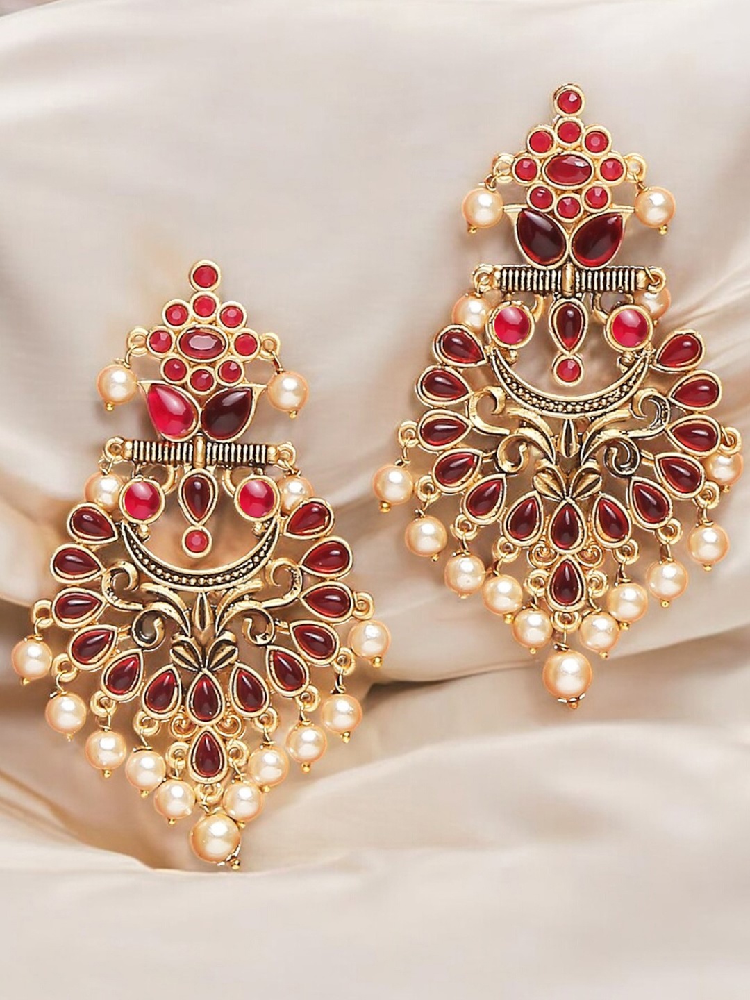 

Anouk Floral Artificial Stones & Beads Chandbalis, Gold