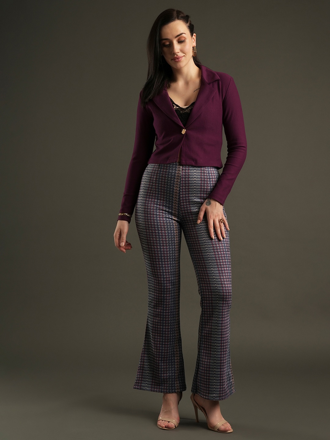 

Globus Printed Slim-Fit Treggings, Grey