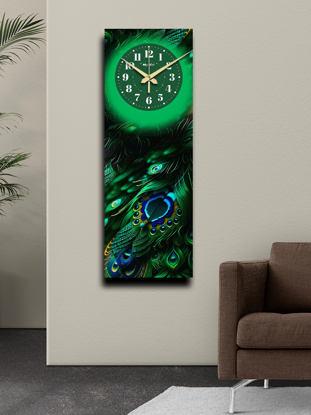 

OLIVE TREE Green & Black Printed Wooden Analogue Traditional Wall Clock