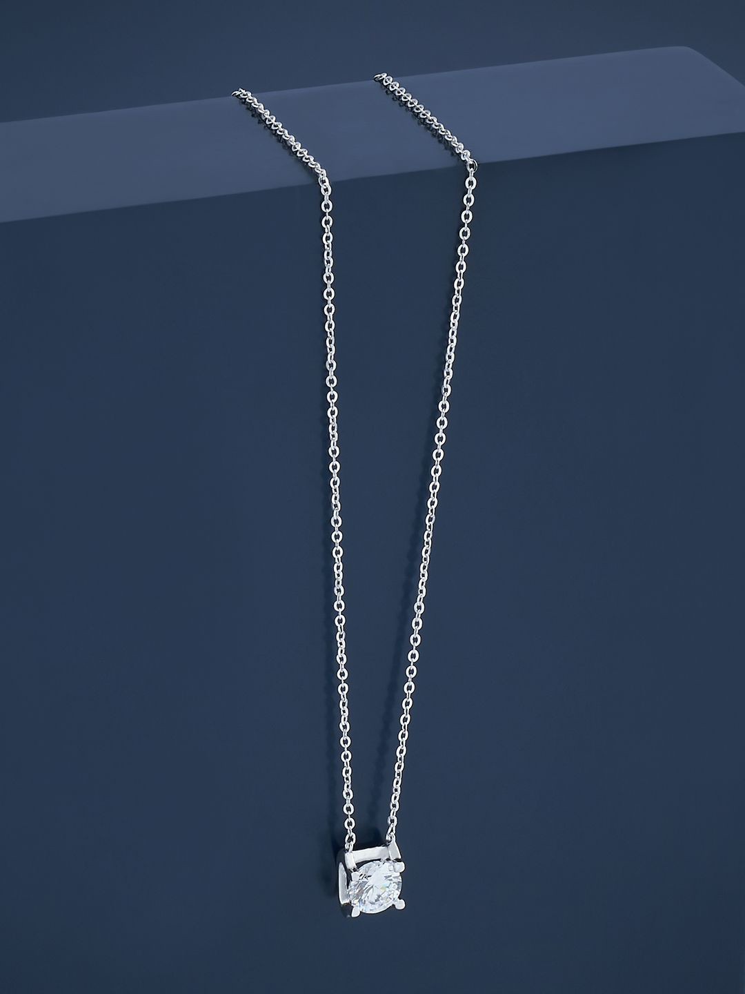 

Kushal's Fashion Jewellery Sterling Silver Rhodium-Plated Cubic Zirconia Necklace