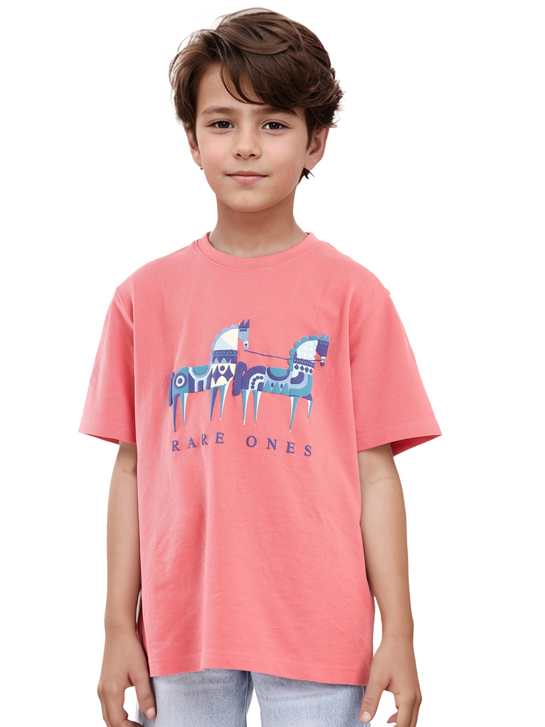 

Rare Ones Boys Animal Graphic Print T-Shirt, Peach