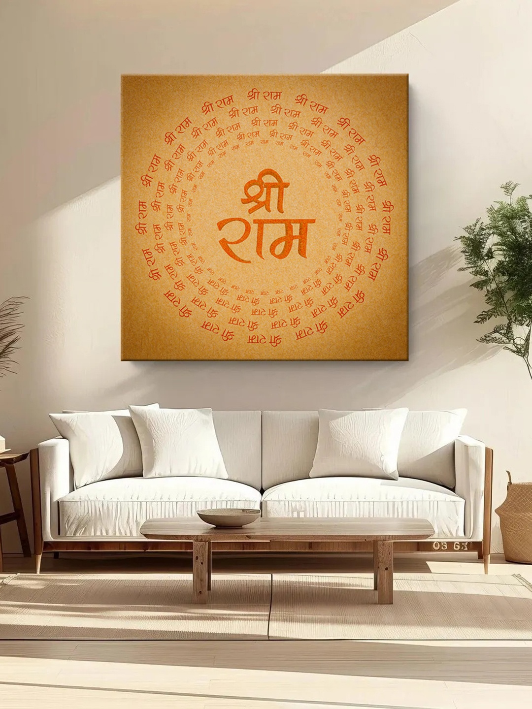 

999Store Brown & Red Canvas Religious Wall Paintings