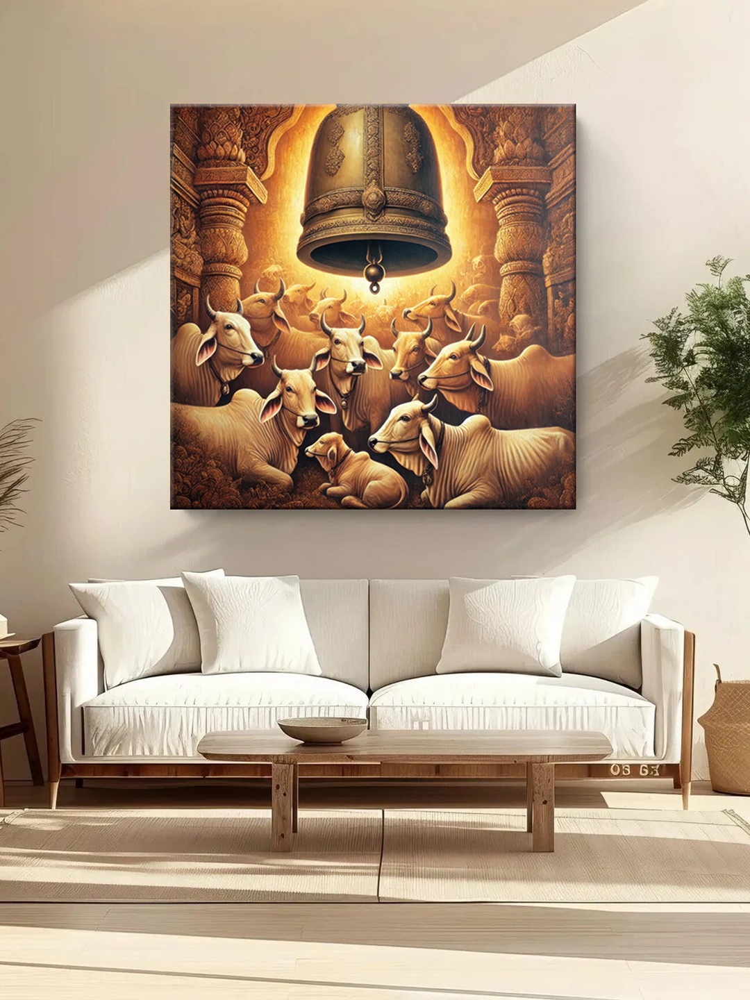 

999Store Brown & Yellow Canvas Religious Wall Art