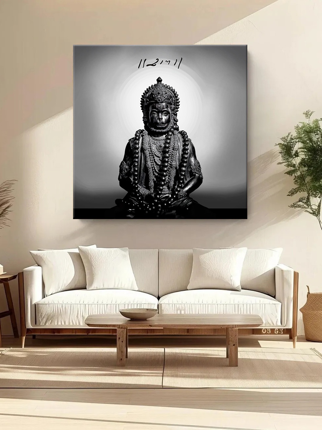 

999Store Grey & Black Canvas Religious Wall Paintings