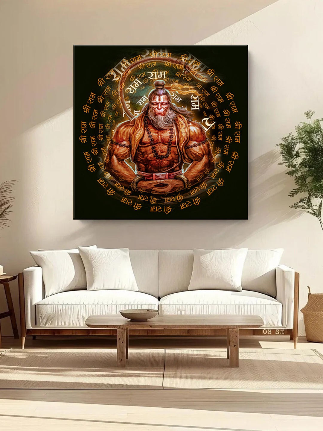 

999Store Black & Brown Canvas Religious Wall Paintings